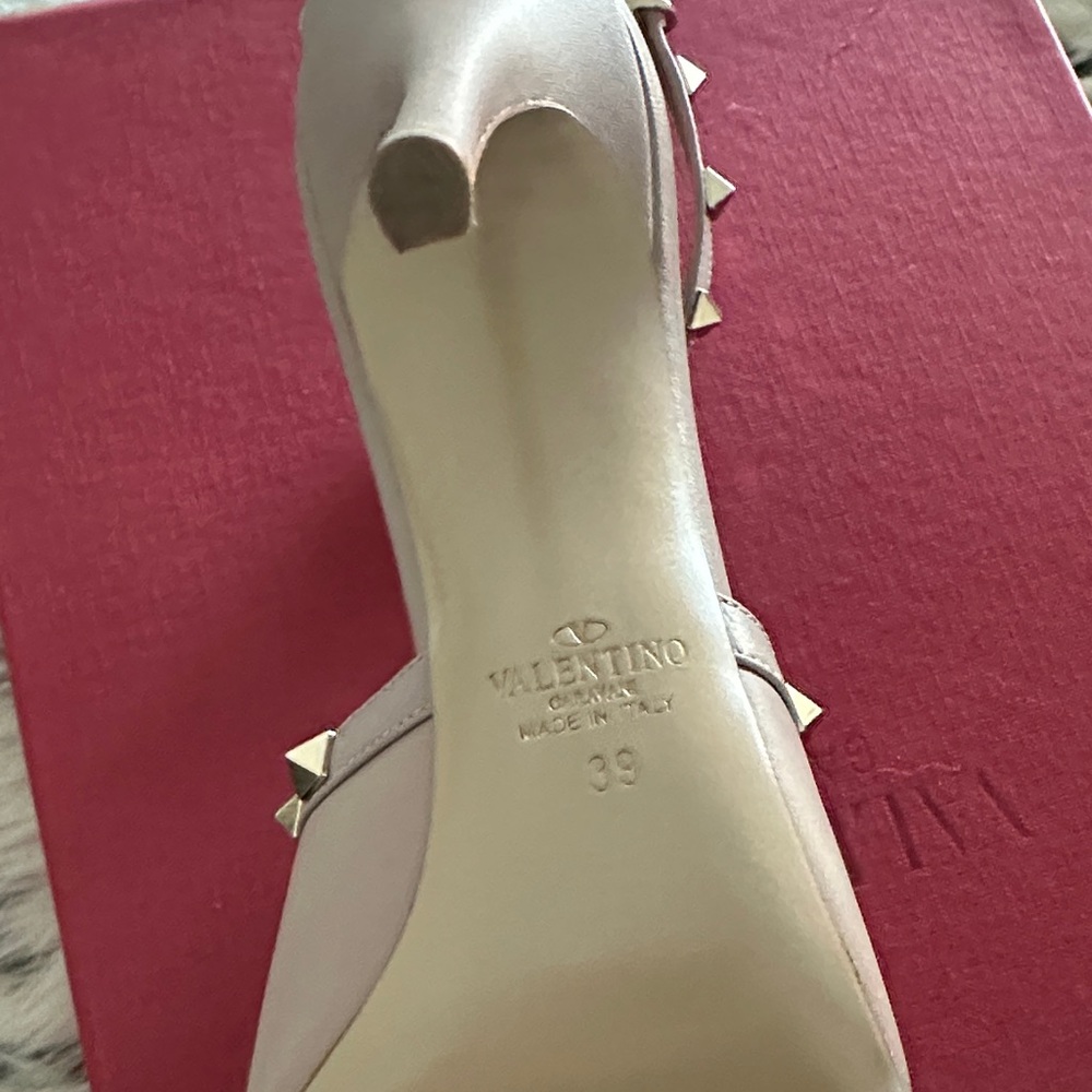 Valentino Taupe Rockstud Women's Heels - Picture 7 of 7
